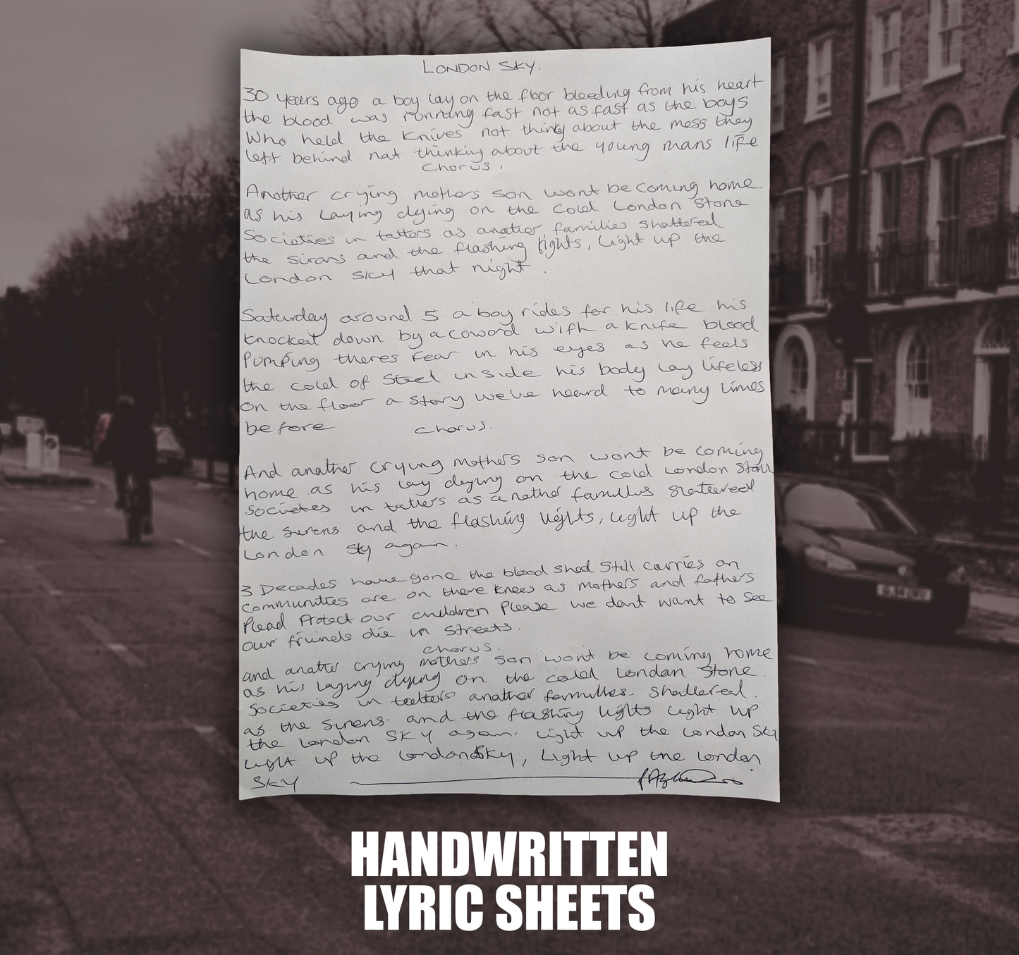 Handwritten Lyric Sheets
